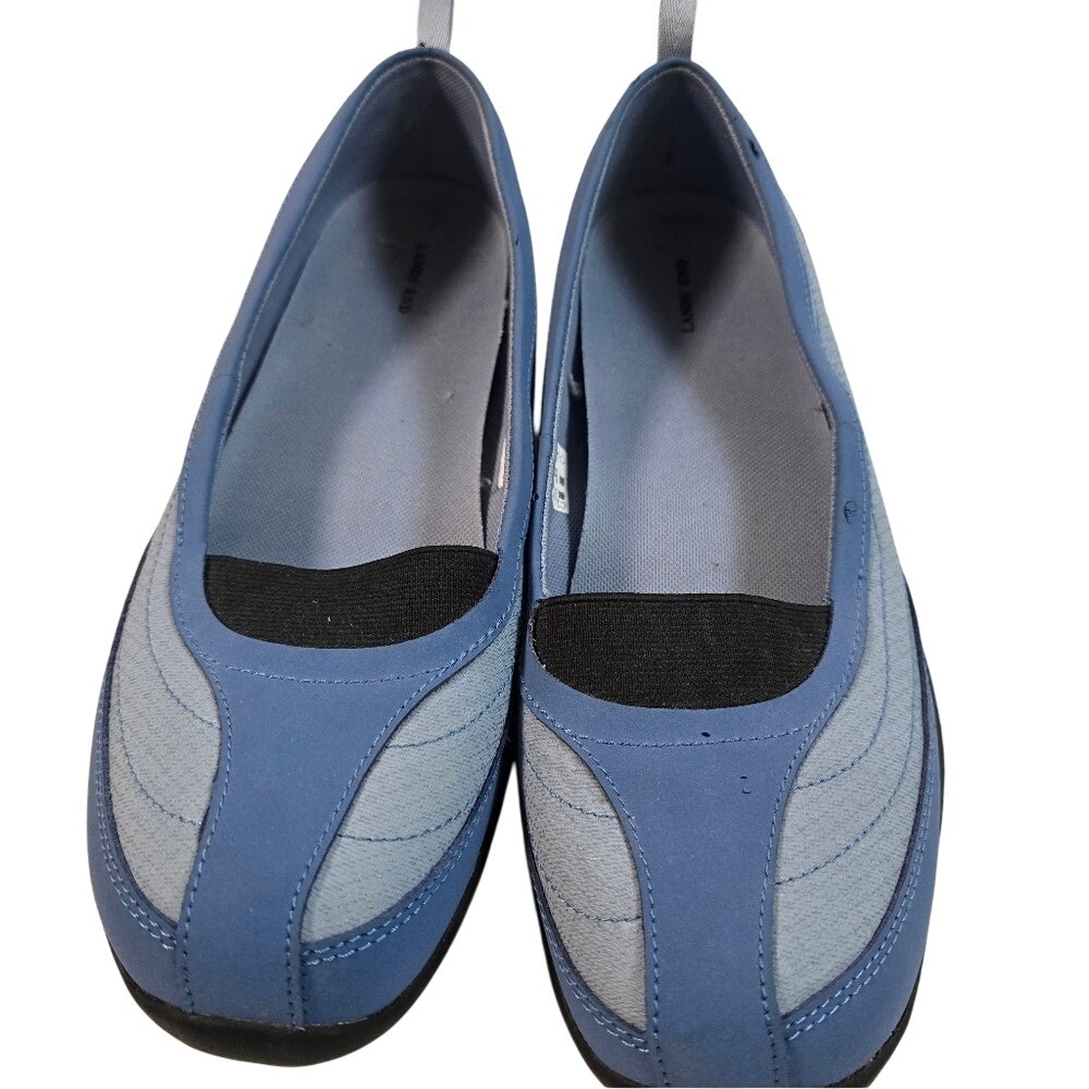 Lands End Blue Mesh Slip On‎ Walking Shoes Flats Womens 9.5 B 385782